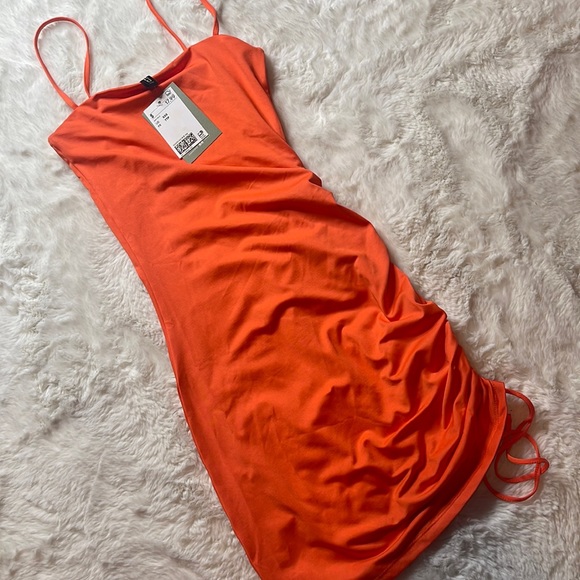 H&M | Dresses | Nwt Hm Orange Mini Dress Size Xxs | Poshmark